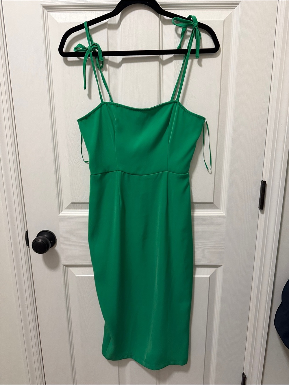 Revolve Super Down Green Tie-Strap Midi Dress